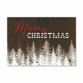 Rustic Christmas Greeting Card - Red Lined White Envelope